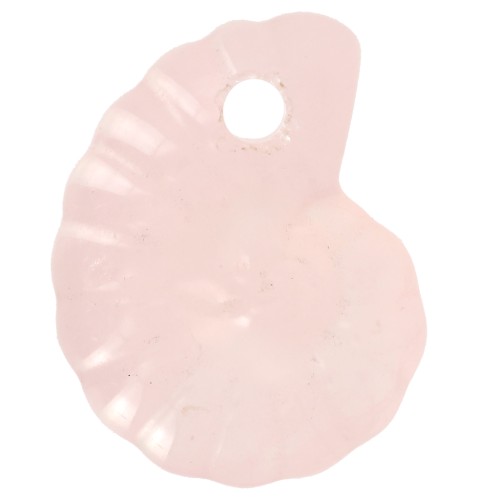 Colgante Concha Espiral 20x16 mm - Cuarzo Rosa x1