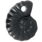 Colgante de concha espiral de 20x16 mm en imitación piedra preciosa - Obsidiana x1|raw }}