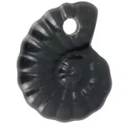 Colgante de concha espiral de 20x16 mm en imitación piedra preciosa - Obsidiana x1