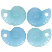 Colgante Concha Espiral 20x16 mm en Gema Tintada - Aqua Jade x1