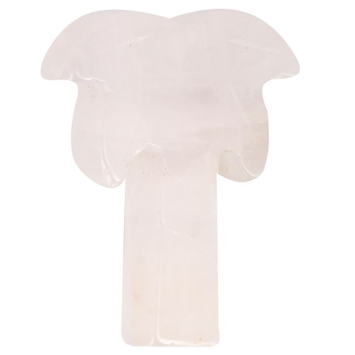 Colgante palmera 28x22 mm piedra preciosa - Cuarzo Rosa x1