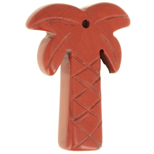 Colgante palmera 28x22 mm gema - Jaspe rojo x1