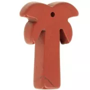 Colgante palmera 28x22 mm gema - Jaspe rojo x1