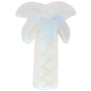 Colgante palmera 28x22 mm en imitación piedra preciosa - Opalita x1