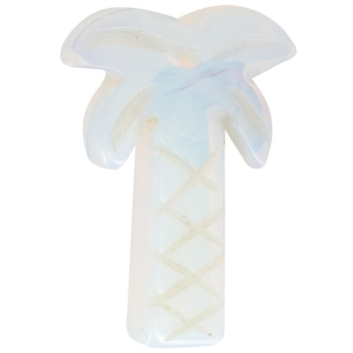 Colgante palmera 28x22 mm en imitación piedra preciosa - Opalita x1