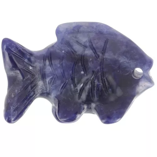 Colgante pez 20x31 mm - Sodalita x1