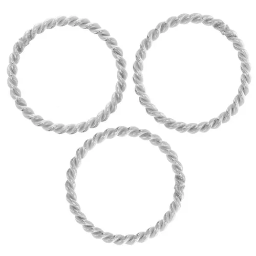 Anillo cerrado redondo trenzado 19,5x1,8 mm - Plateado 925 x1