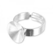 Base anillo para cabuchón PureCrystal 1122 14 mm Plata 925 x1