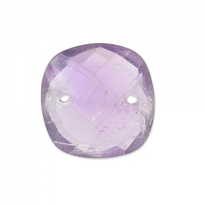 Separador cuadrado facetado 2 agujeros 10 mm Amethyst x1