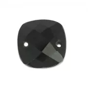 Separador cuadrado facetado 2 agujeros 10 mm Black Onyx x1