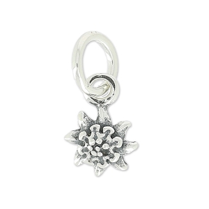 Dije Edelweiss 9.5 mm de Plata Sterling 925 x1