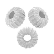 Cuenta arandala a rayas 3 mm - Plata 925 x25