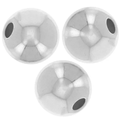 Cuentas redondas de 8 mm con agujero de 2 mm - Plata 925 x5
