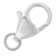 Cierre mosquetón de 12 mm con anilla abierta - Plata 925 x1