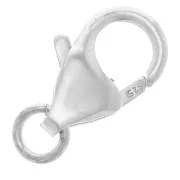 Cierre mosquetón de 12 mm con anilla abierta - Plata 925 x1