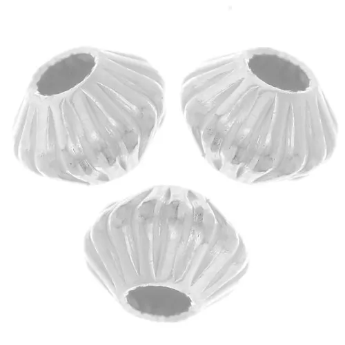 Cuentas planas 4x3 mm - Plata 925 x15