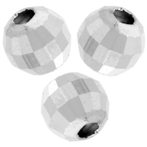 Cuenta facetada redonda - bola facetada 6 mm - Plata 925 x6