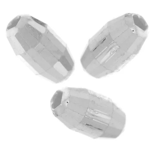 Cuentas facetadas ovaladas - bola facetada - 7x4 mm - Plateado 925 x15