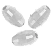 Cuentas facetadas ovaladas - Bola facetada 8x5 mm - Plateado 925 x10