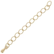 Rombo 60 mm cadena de extensión de malla con gota pequeña - 3 micras chapado en oro x1