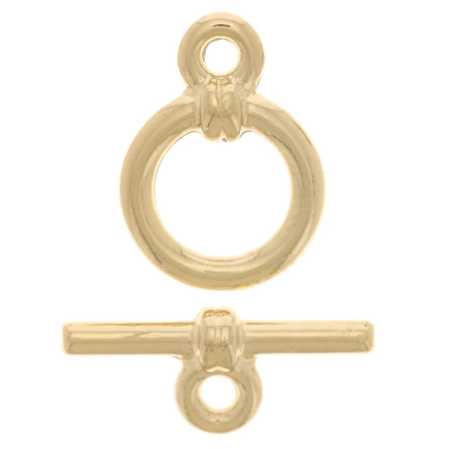 Cierre en forma de T para pulsera o collar de 9 mm - chapado en oro de 3 micras x1