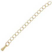 Rombo 60 mm cadena de extensión de malla con gota pequeña - 3 micras chapado en oro x1|raw }}