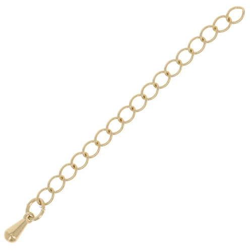 Rombo 60 mm cadena de extensión de malla con gota pequeña - 3 micras chapado en oro x1
