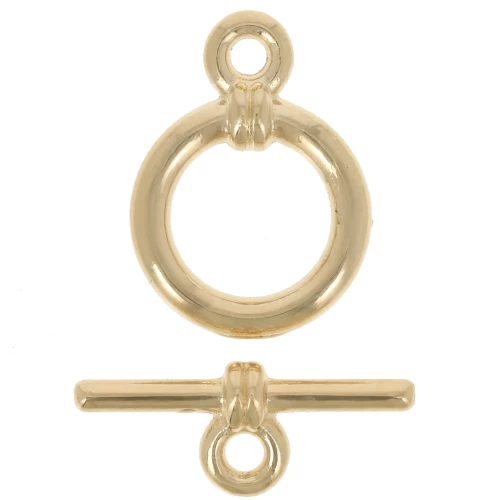 Cierre en forma de T para pulsera o collar de 10 mm - chapado en oro de 3 micras x1