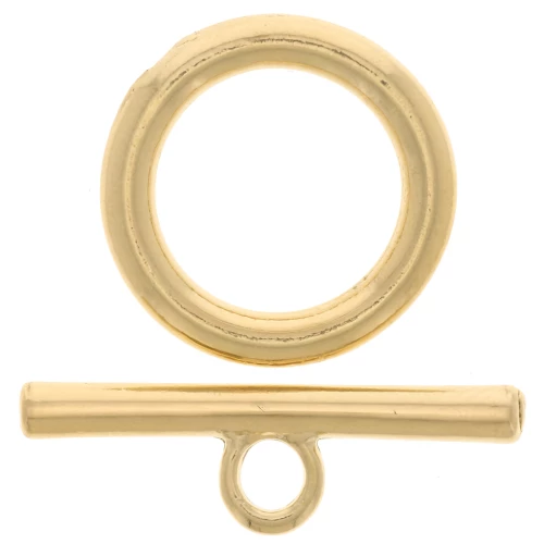 Cierre en forma de T para pulsera o collar de 20 mm - chapado en oro de 3 micras x1
