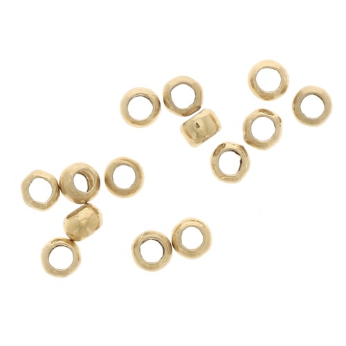 Cuentas aplastables de 1,5 mm - 3 micras chapadas en oro x4