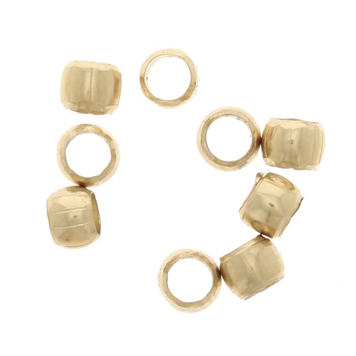 Cuentas aplastables de 2 mm - 3 micras chapadas en oro x4