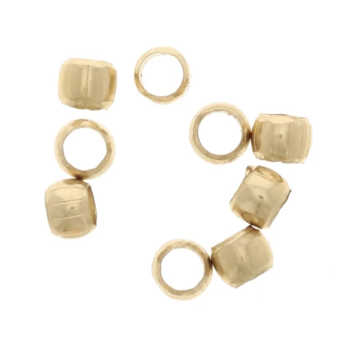 Cuentas aplastables de 2 mm - 3 micras chapadas en oro x4