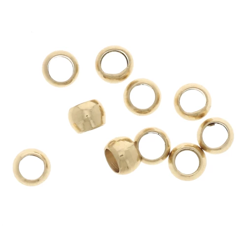 Cuentas aplastables de 2,5 mm - 3 micras chapadas en oro x4