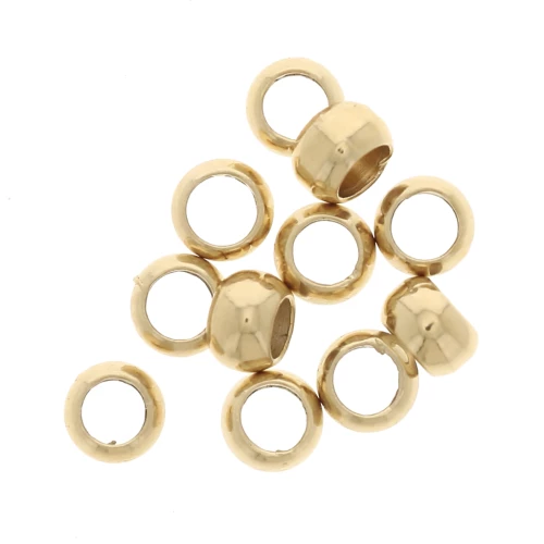 Crush cuentas 3 mm - 3 micras chapado en oro x4