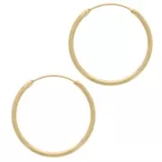 Pendientes de aro 30 mm - Del hilo 2 mm - Chapado en oro 3 micras x2
