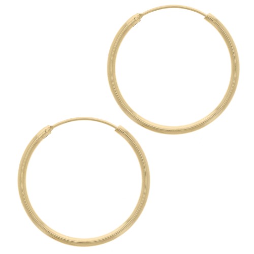 Pendientes de aro 30 mm - Del hilo 2 mm - Chapado en oro 3 micras x2