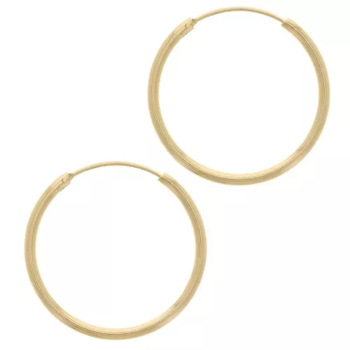 Pendientes de aro 30 mm - Del hilo 2 mm - Chapado en oro 3 micras x2
