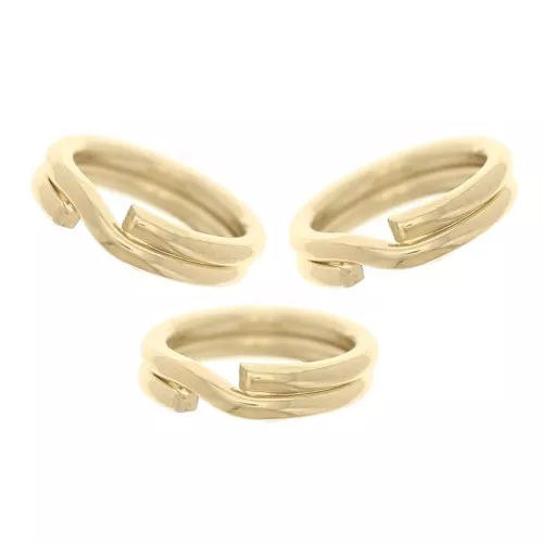 Anillos dobles 5x0,6 mm - 3 micras chapados en oro x4