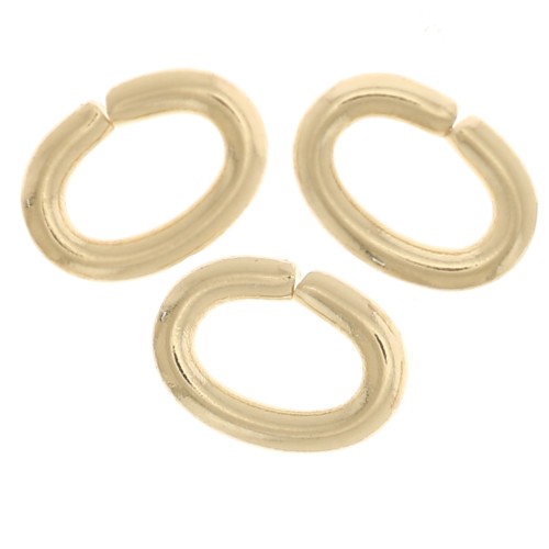 Anillos ovalados abiertos 4x3x0,7 mm - chapados en oro de 3 micras x4