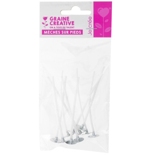 Mechas con soportes 70 mm para crear vela x10