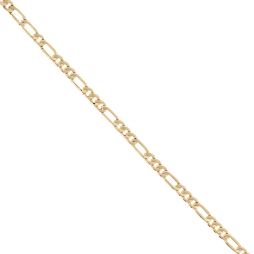Cadena alternada Figaro 4,3 mm - 3 micras chapada en oro x20cm