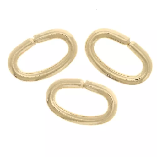 Anillas ovaladas abiertas 7x4,5x1 mm - 3 micras baño de oro x4