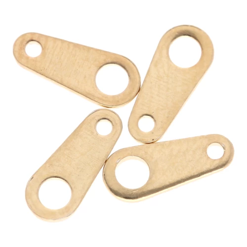Pinzas ovaladas 8x3,5 mm - Dorado con oro fino x10