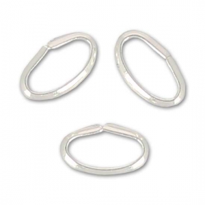Anillas abiertas ovaladas demi círculo 5.2x3x1.3 mm de Plata 925 x10