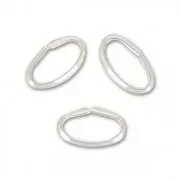 Anillas abiertas ovaladas demi círculo 4.5x2.5x1.3 mm de Plata 925 x10