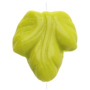 Cuentas hoja de vid 15,5x14 mm - Olivino opaco x5