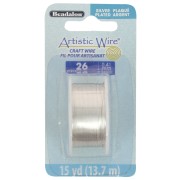Hilo de cobre Artistic Wire de 0,41 mm - Chapado en plata antideslustrante, 13,7 m