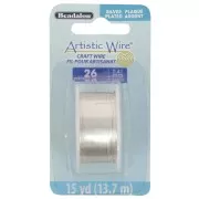 Hilo de cobre Artistic Wire de 0,41 mm - Chapado en plata antideslustrante, 13,7 m
