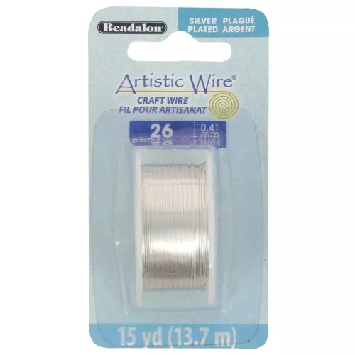 Hilo de cobre Artistic Wire de 0,41 mm - Chapado en plata antideslustrante x13.7m