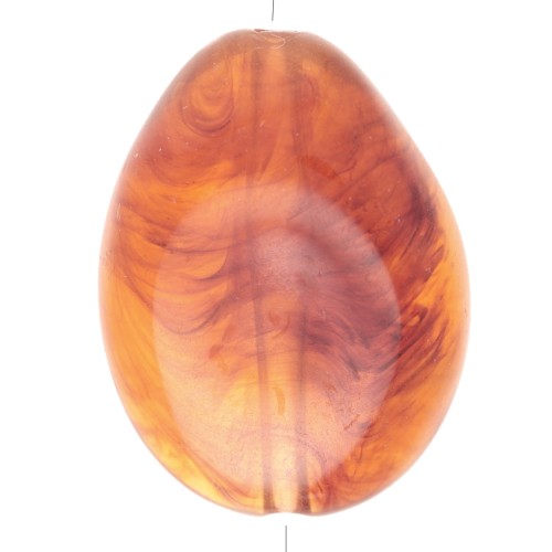 Cuentas acrílicas planas irregulares 25x19 mm - Marrón leonado jaspeado x6